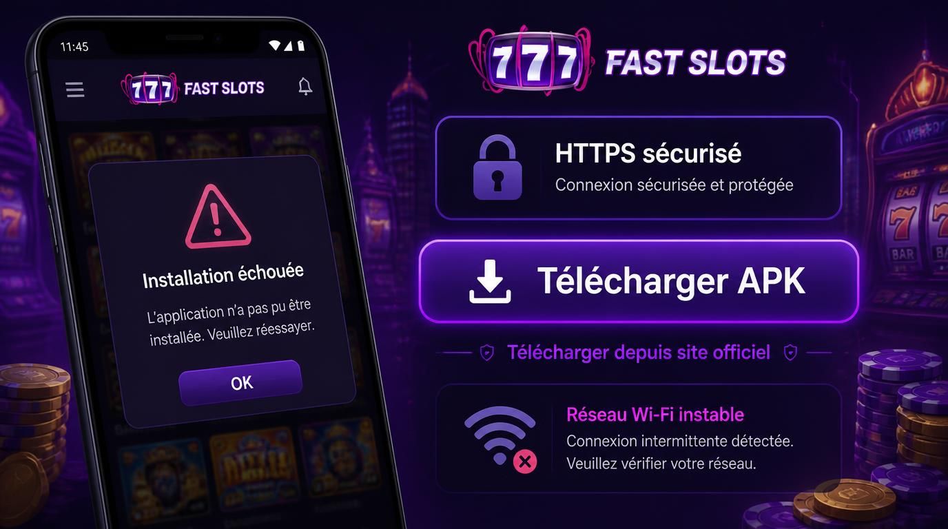 Écran Android affichant une erreur d’installation APK sécurisée avec cadenas 