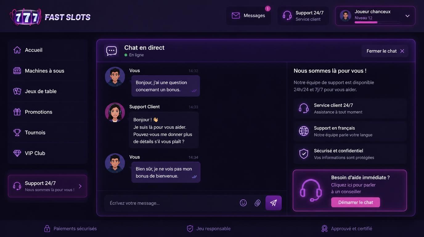  support client réactif et disponible
